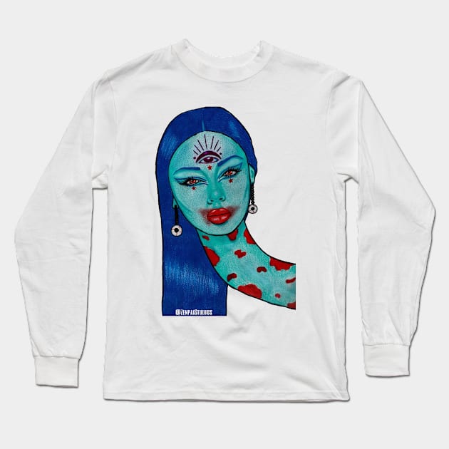 Asia Long Sleeve T-Shirt by Zenpaistudios